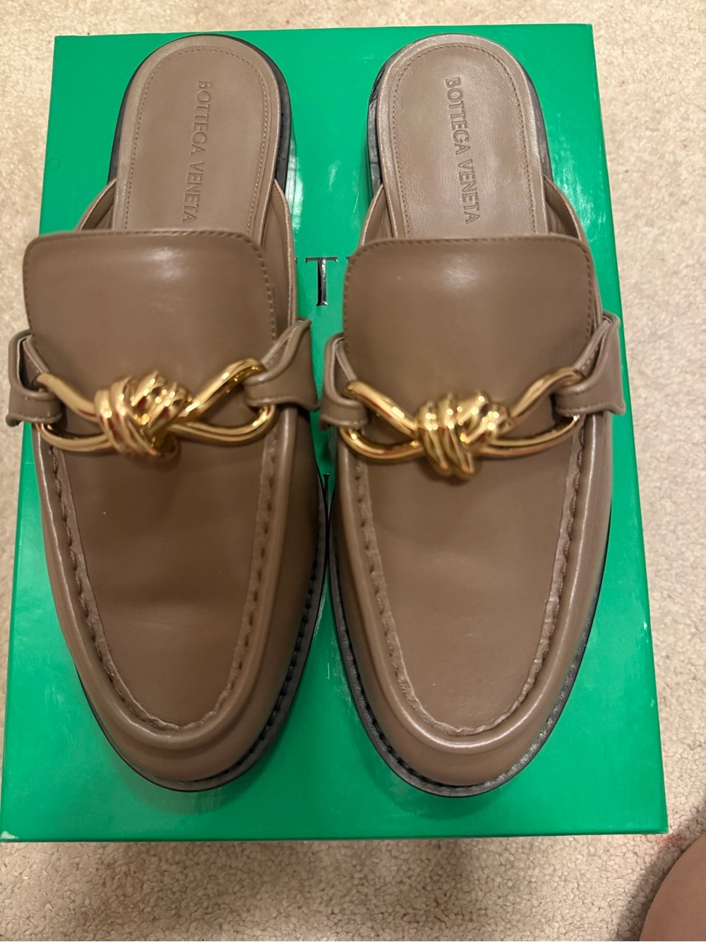 BOTTEGA VENETA
Astaire Knot Leather Loafer Mules